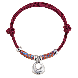 红绳编织绳手链儿童女孩女童轻奢高级感小学生本命年红手绳男足银