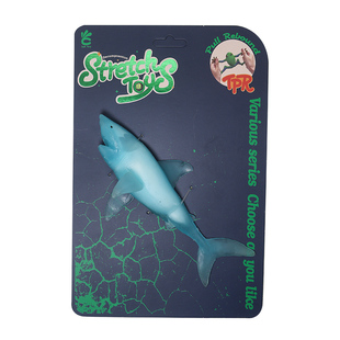 仿真海洋动物硅胶软胶夜光鲨鱼模型大白鲨捏捏玩具大鲵儿童礼物