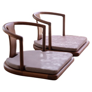 九间房圈椅实木禅意新中式黑胡桃木阳台飘窗榻榻米茶室席地椅子