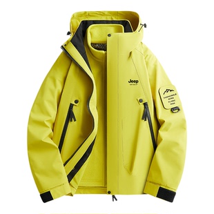 JEEP吉普三合一户外冲锋衣女2025秋冬可拆卸防风防水登山服外套男