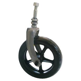 轮椅前轮配件轮子前叉轴承7寸小轮手动老年车金属支架万向轮总成