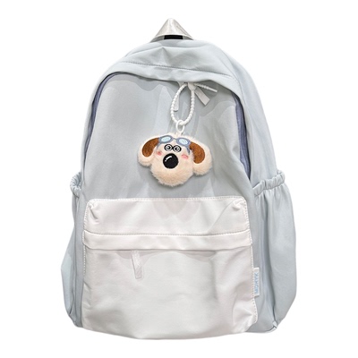 简约纯色双肩包女2025新款女大学生书包大容量初高中生背包电脑包