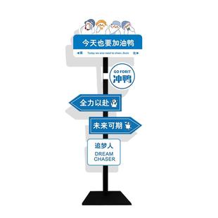 网红拍照打卡路牌导向牌我在xx等你路标广告班级文化布置定制指示牌支架高中培训辅导班机构装饰提示牌