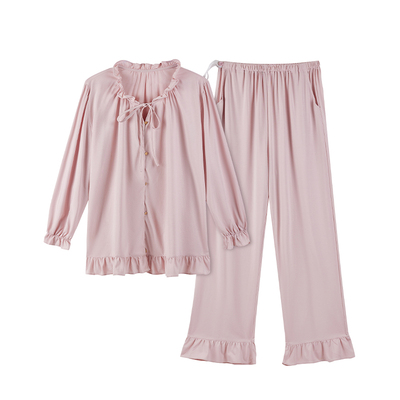 宫熏莫代尔月子服产后睡衣家居夏秋季薄款孕妇抗菌哺乳喂奶服套装