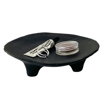 北欧黑白陶瓷收纳托盘艺术摆件