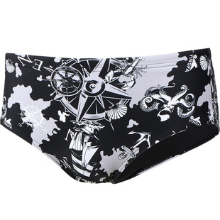 英发儿童泳裤 鲨鱼皮比赛竞赛男童 男孩训练三角泳裤9201带排水线