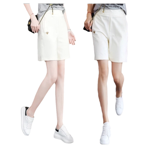夏季薄款五分运动短裤女2024新款宽松高腰大码休闲中裤直筒阔腿裤