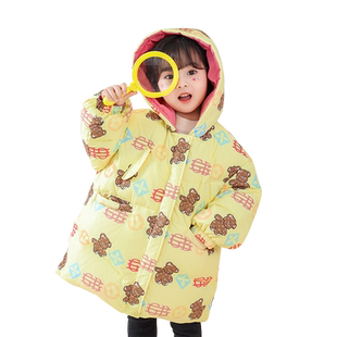 【高充鹅绒】女童双面穿羽绒服2025冬季新款女宝宝中长款加厚外套