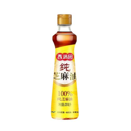 香满园纯芝麻香油220mL 家用拌菜调味100%纯芝麻宿舍调味火锅油碟