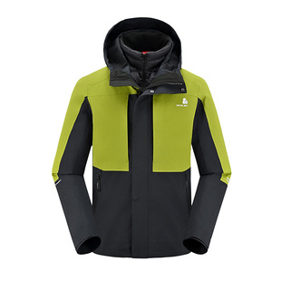 SCALER思凯乐户外冲锋衣三合一男女款外套防水防风金标P棉登山服