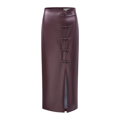 佧茜文盘扣高腰新中式半身裙