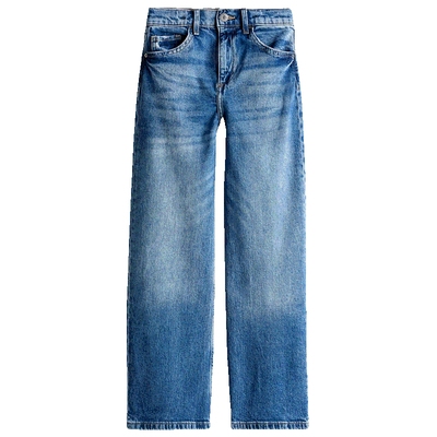 HM童装儿童女童牛仔裤冬季潮流高腰水洗阔腿牛仔裤1165482