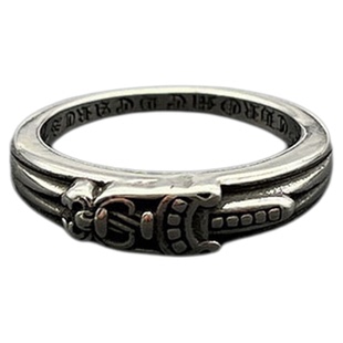 s925纯银克罗伈复古宝剑戒指男女欧美嘻哈经典款指环做旧个性叠戴