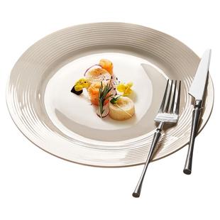 陶瓷牛排餐盘专用西餐盘子高级感轻奢家用刀叉套装早餐盘平盘碟子