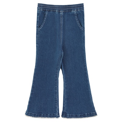 幼悠童装女童牛仔裤夏季儿童修身喇叭裤2026新款软弹耐磨女孩裤子