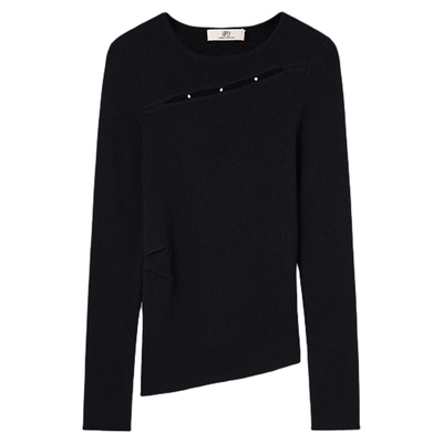 【商场同款】HPLY荷比俪2026春新款绵羊毛圆领设计感长袖羊毛衫