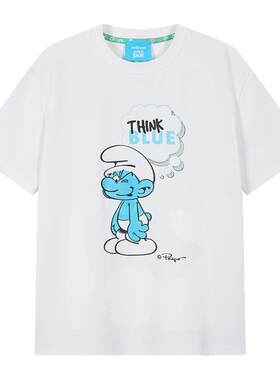 innplanet蓝精灵正肩显瘦印花T恤