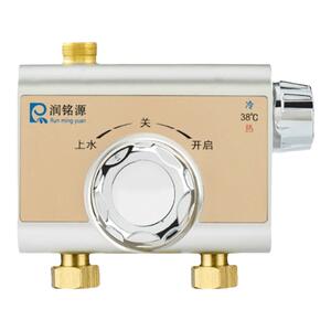 12h发 铜口太阳能混水阀明装冷热龙头自动调温淋浴智能恒温混水阀