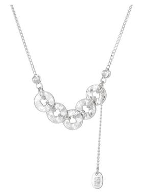 足银999.9碎冰冰五帝钱币项链