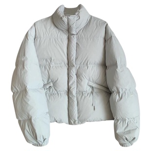 韩版小个子短款立领羽绒服女2025冬季新款加厚保暖90白鸭绒外套