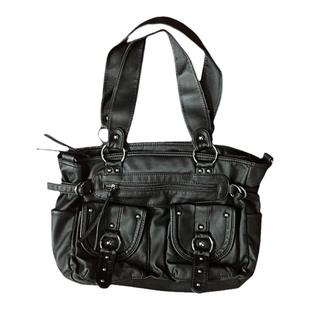 loveyoung 原创小众设计多口袋大容量中古托特包复古单肩斜挎包