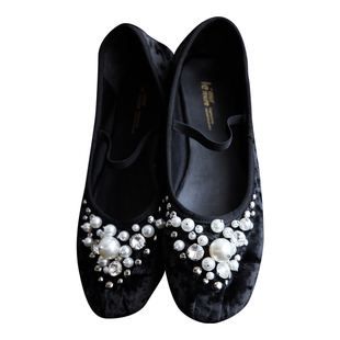 Le' Murmure 黑色曼陀罗 巴洛克新古典主义手工钉珠 重工芭蕾舞鞋