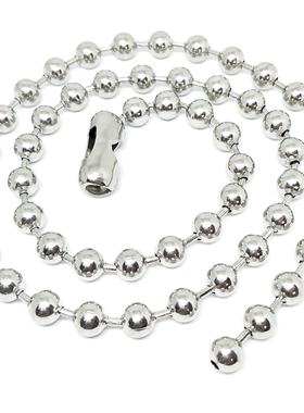 钛钢街舞加粗霸气风银色佛珠链