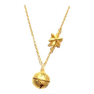 【圣诞限定】18K金铃铛雪花项链 女铃儿响叮当纯银锁骨链圣诞礼物