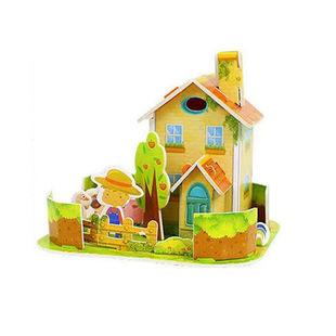 儿童3d立体拼图大号可爱卡通城堡别墅拼插拼图幼儿园趣味益智玩具