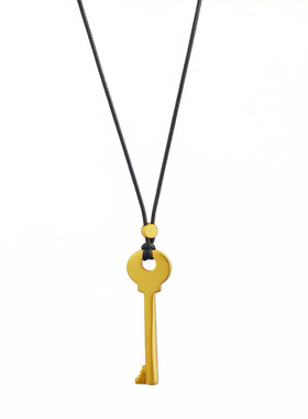 卖耳环的老大爷 金属钥匙吊坠蜡绳小众轻奢高级感气质长款毛衣链