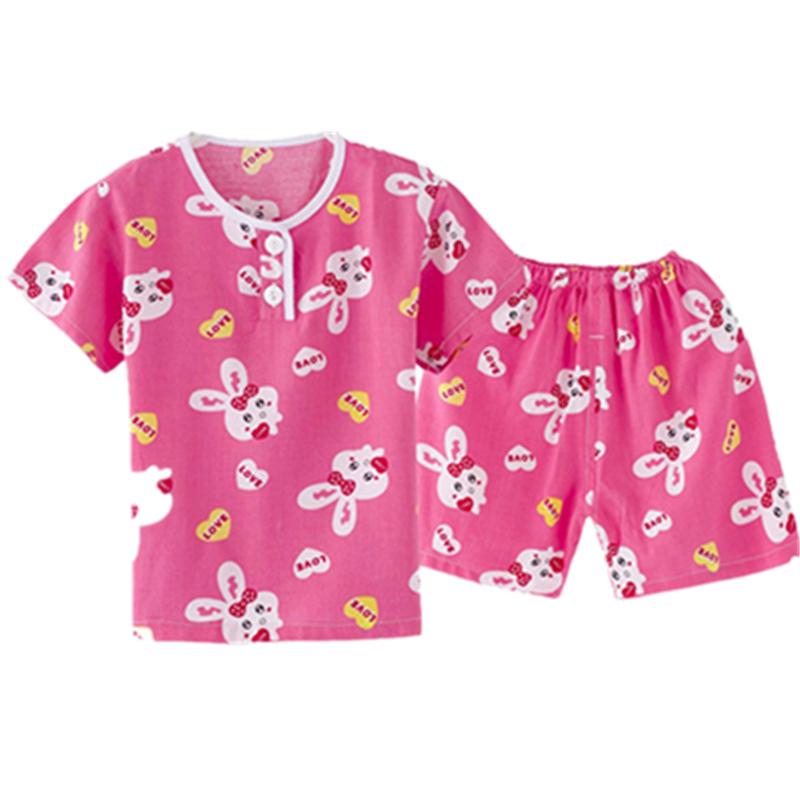 小孩宝宝半袖男童空调薄款家居服