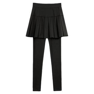 假两件打底裤女外穿新款秋冬一体高腰裙裤显瘦大码短裤休闲半身裙