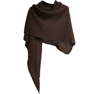 新款针织咖色披肩女百搭高级感保暖坎肩加长加大三角围巾围脖