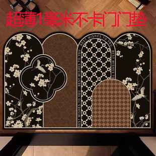超薄1mm中古风入户门垫进门门口脚垫不卡门PVC可擦洗防滑极薄地毯