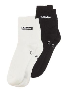 Dr.Martens马丁博士Plain Sock 2PK 2026秋新款百搭时尚黑+白袜子