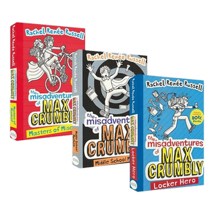 英文原版 The Misadventures Of Max Crumbly 麦克斯的不幸遭遇3册 桥梁书初级章节书 校园生活 英文版 进口英语原版书籍