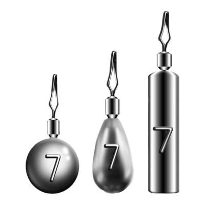 三只鸬鹚柱形倒钓铅坠