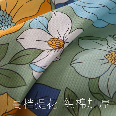 高档提花 纯棉加厚床单单件全棉被单1.21.51.82.0m春夏简约大花朵