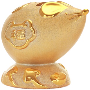 陶瓷情侣金鸡摆件公鸡母鸡存钱罐家居装饰品金兔子金鼠大号吉祥物