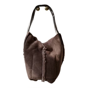 秋冬新款U仿皮草羔羊绒兔毛手拿包日本贵牌外贸孤品包邮