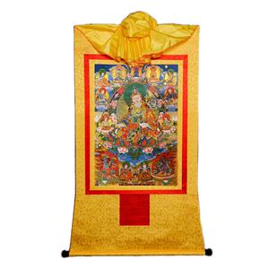 藏村镀金莲花生大士唐卡