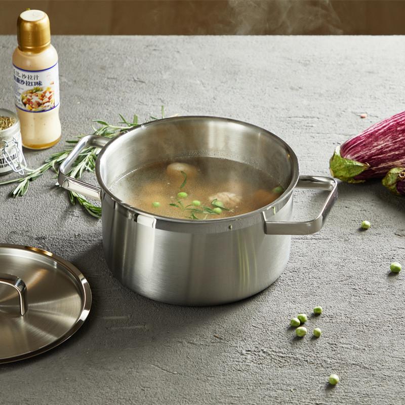 不锈钢加厚大304汤锅电磁炉锅用家用工厂无涂层蒸煮锅精品厨具