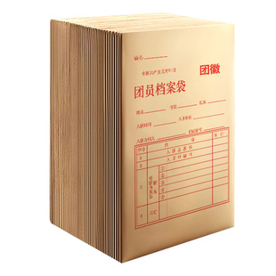 三益档案100个团员档案袋牛皮纸共青团员党员档案袋纯木浆纸加厚文件资料袋学生籍收纳袋定做定制印logo