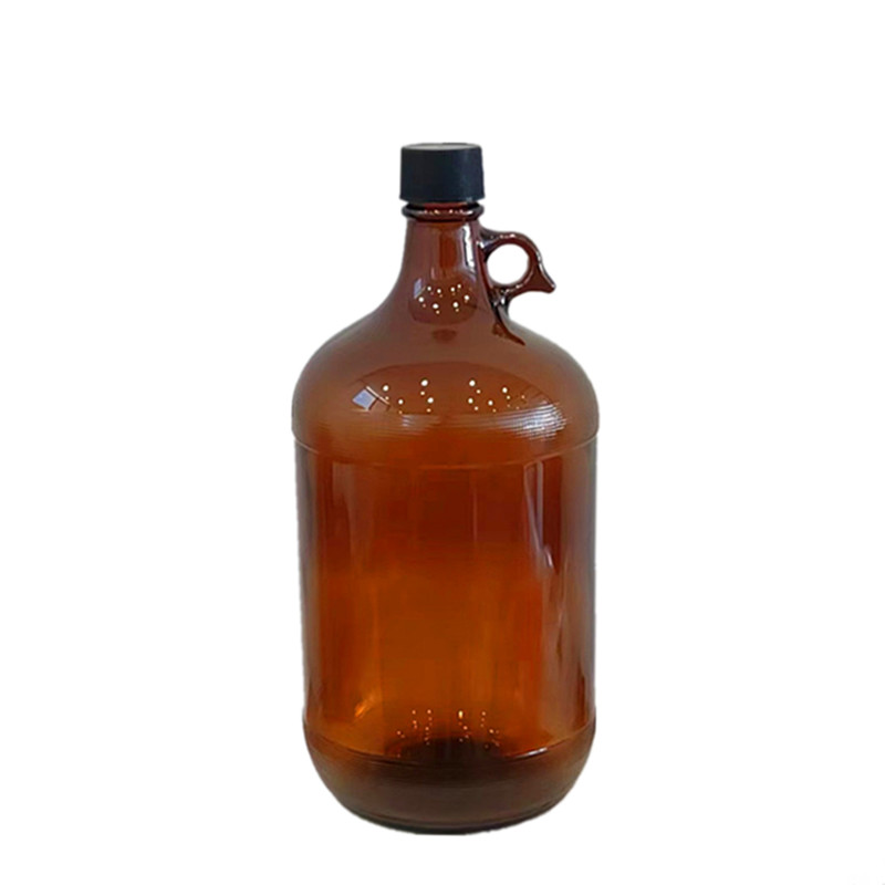 密封遮光茶色棕色耐酸碱提耳2.5L/4L化学试剂瓶聚四氟乙烯玻璃瓶