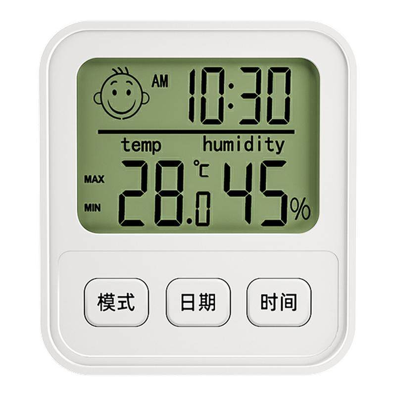 电子数显温湿度计室内家用婴儿时钟壁挂式迷你温度精准闹钟温度表