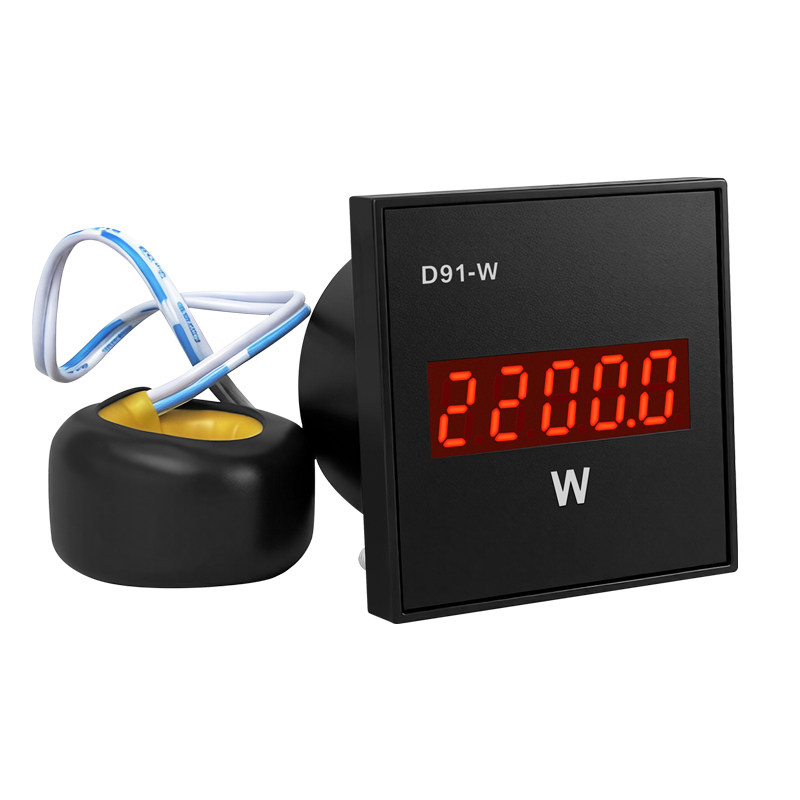 D91-W单相数显功率表交流220V/110V通用带100A互感器家用显示电表