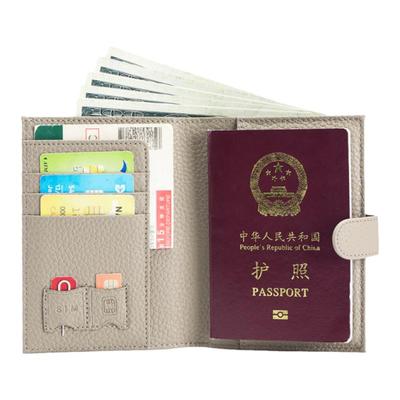 独立大钞位防盗刷牛皮护照包钱包