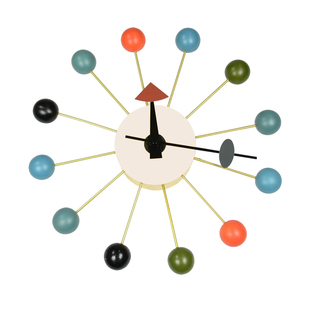 sort瑞士Vitra创意趣味彩色小球挂钟卧室客厅钟表儿童Ball Clock