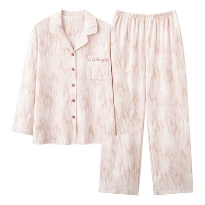 浪莎睡衣女款春秋季纯棉长袖套装