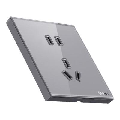 公牛钢化玻璃墙壁开关插座